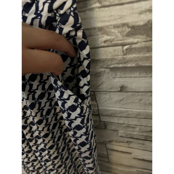 Boden Jersey Stretch Knee Length Dress Cap Sleeve Size 6P Navy Blue Bird Print - Picture 5 of 9